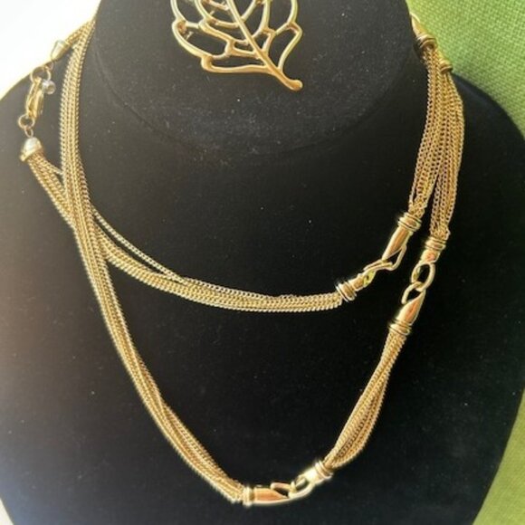 DANA BUCHMAN//CROWN TRIFARI Necklace Brooch SET - Picture 2 of 10